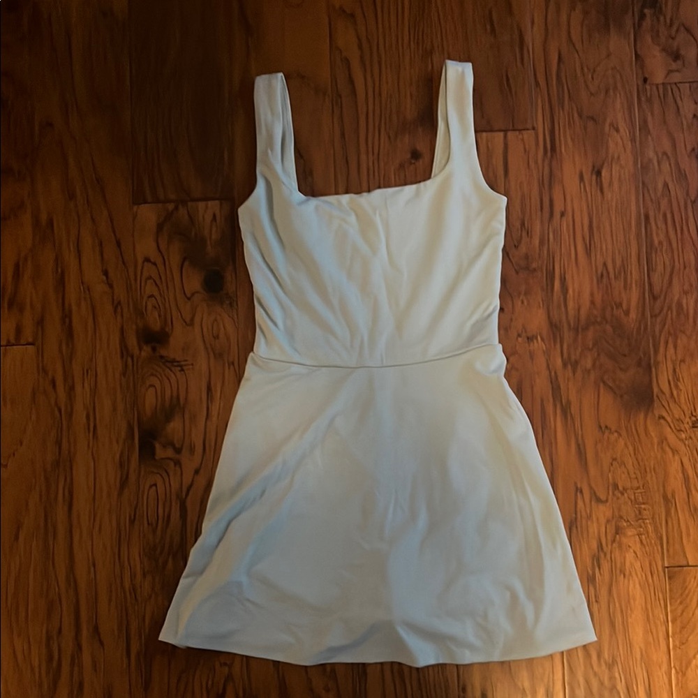 Classic White Square-Neck A-Line Dress